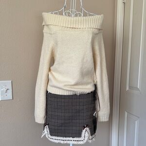 West of Melrose Off-Shoulder Cream Sweater and the cutest matching skirt.